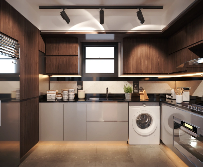 Custom wooden kitchens with climate-adapted cabinetry designed for Egypt style